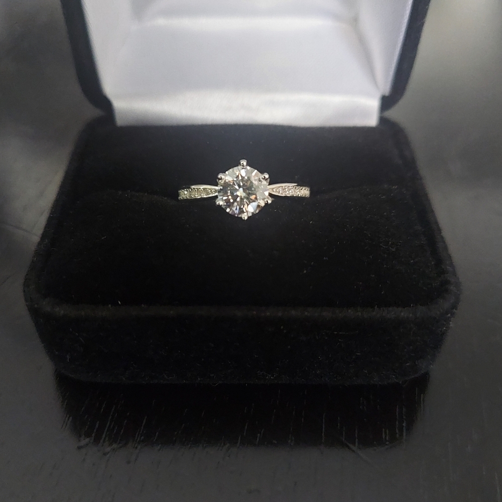Certified Moissanite Solitaire Ring